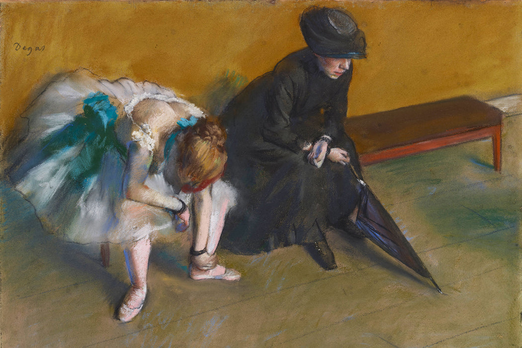 Edgar Degas - Warten, Glasbild