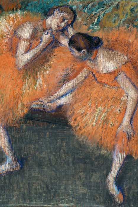 Edgar Degas - Zwei Tänzerinnen , Glasbild