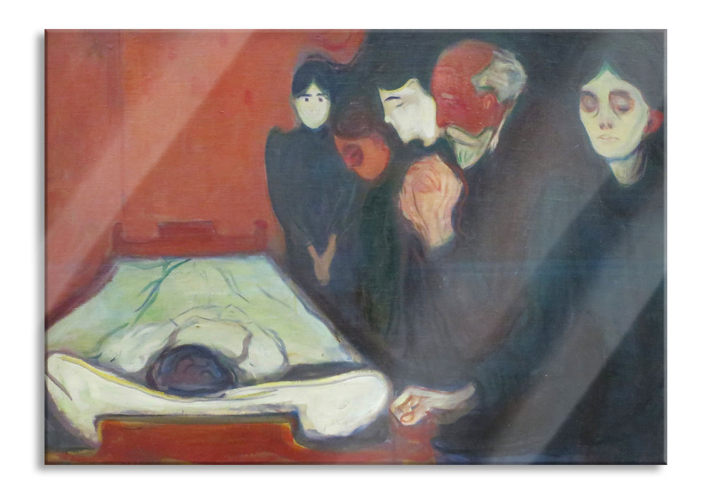Pixxprint Edvard Munch - Am Totenbett, Glasbild