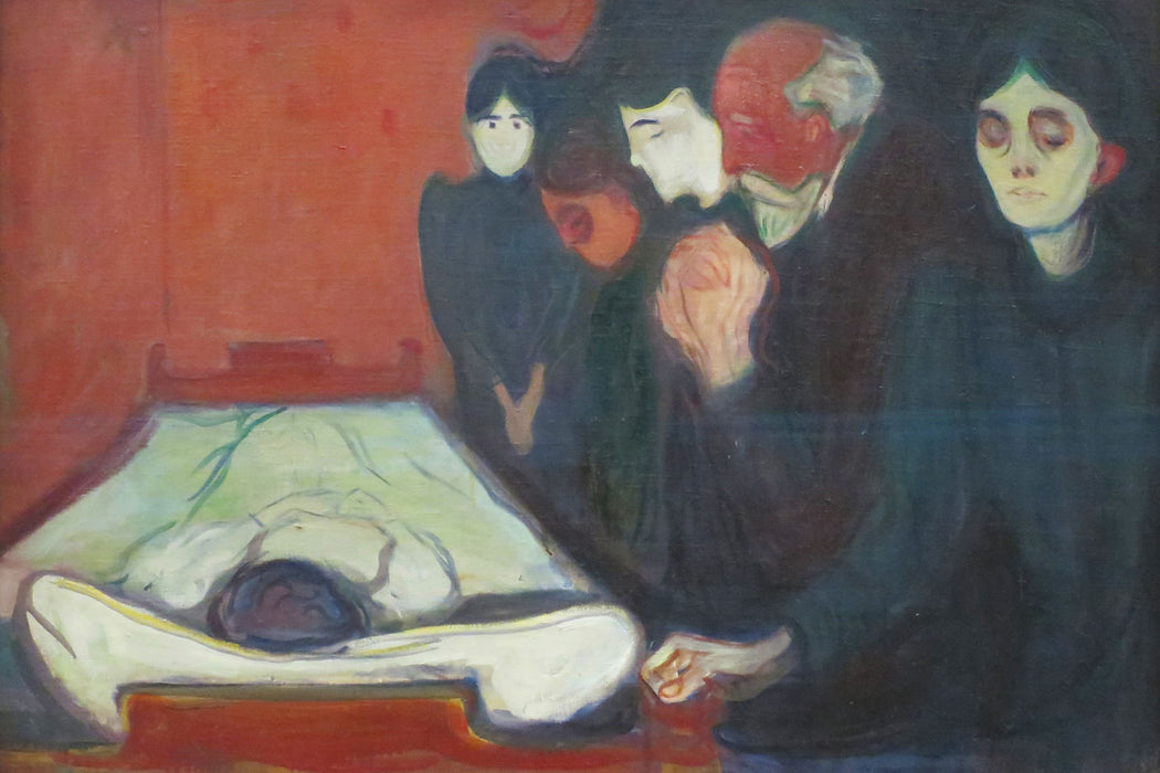 Edvard Munch - Am Totenbett, Glasbild
