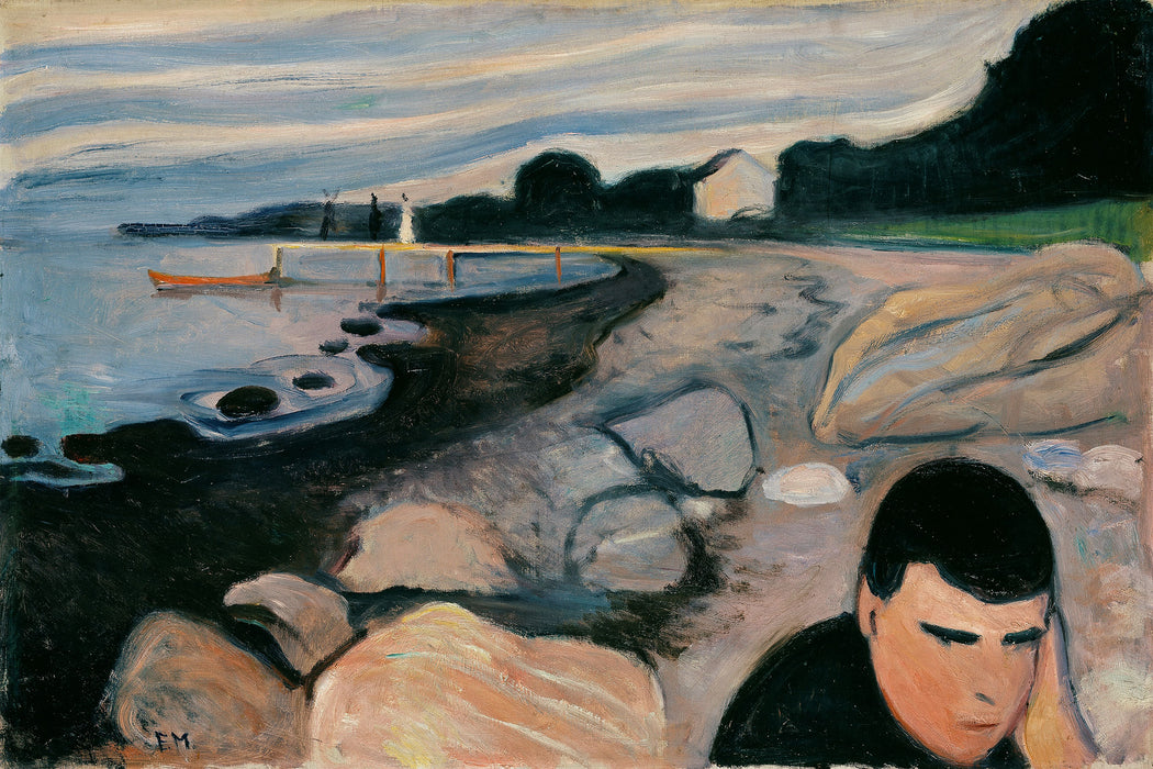 Edvard Munch - Melancholie , Glasbild