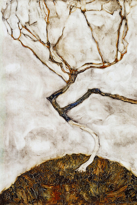 Egon Schiele - Kleiner Baum im Spätherbst , Glasbild