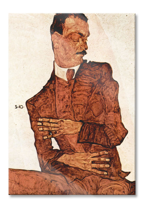 Pixxprint Egon Schiele - Portrait von Arthur Rössler , Glasbild