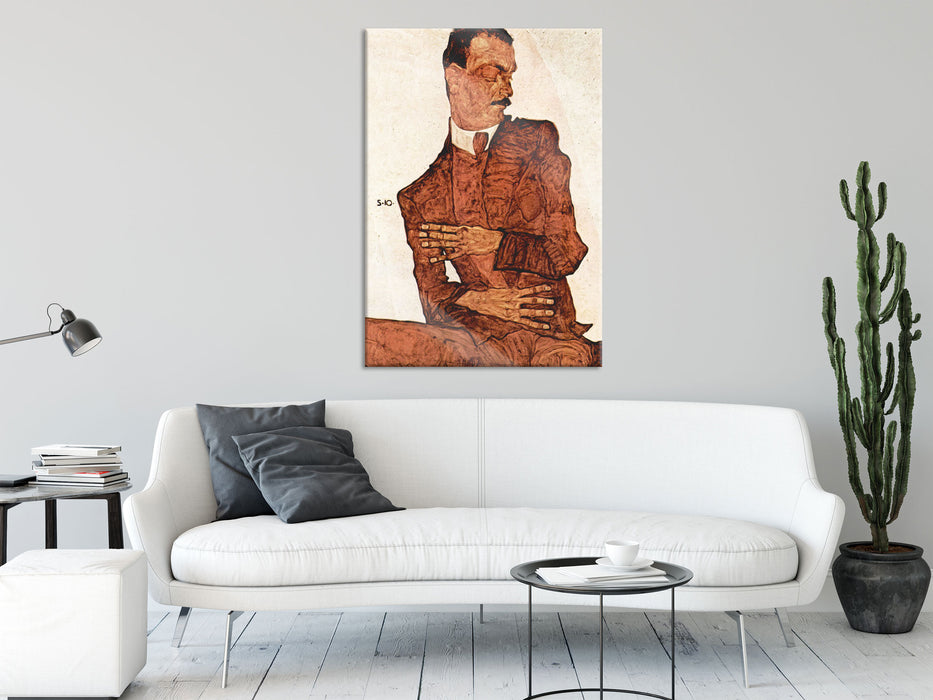 Egon Schiele - Portrait von Arthur Rössler , Glasbild