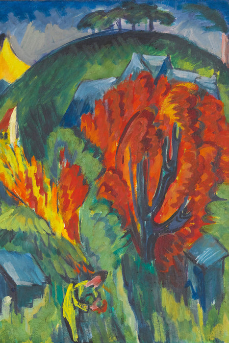 Ernst Ludwig Kirchner - GALGENBERG IN JENA , Glasbild