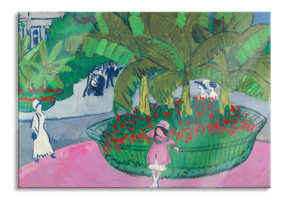 Ernst Ludwig Kirchner - DAS BOSKETT: ALBERTPLATZ IN DRESDEN , Glasbild