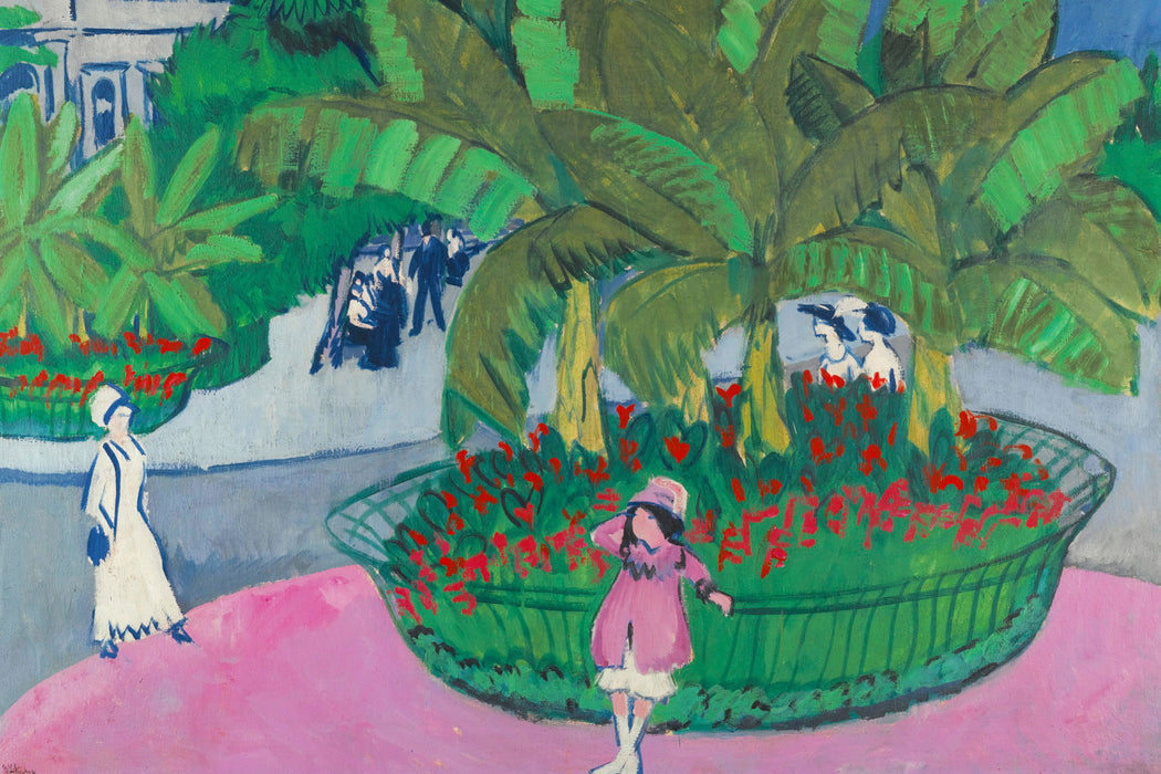 Ernst Ludwig Kirchner - DAS BOSKETT: ALBERTPLATZ IN DRESDEN , Glasbild