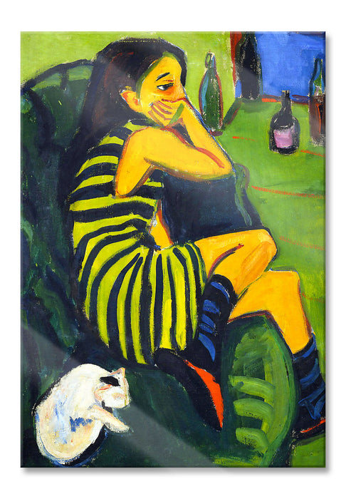 Pixxprint Ernst Ludwig Kirchner - Artistin Marzella, Glasbild