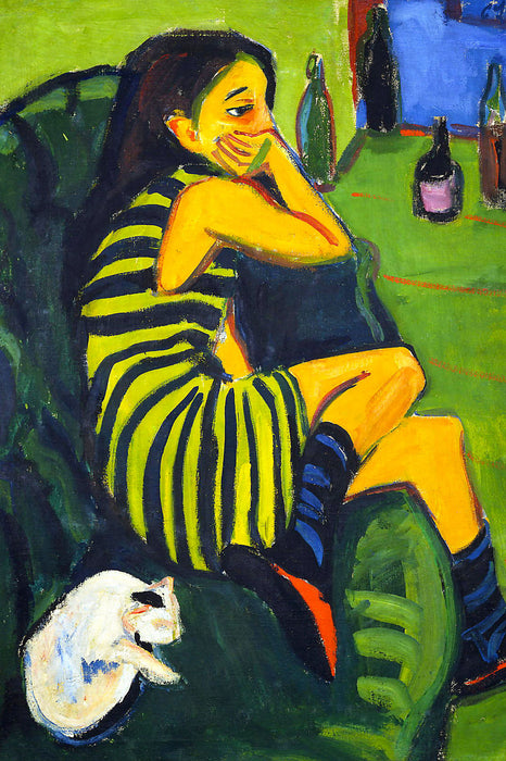 Ernst Ludwig Kirchner - Artistin Marzella, Glasbild