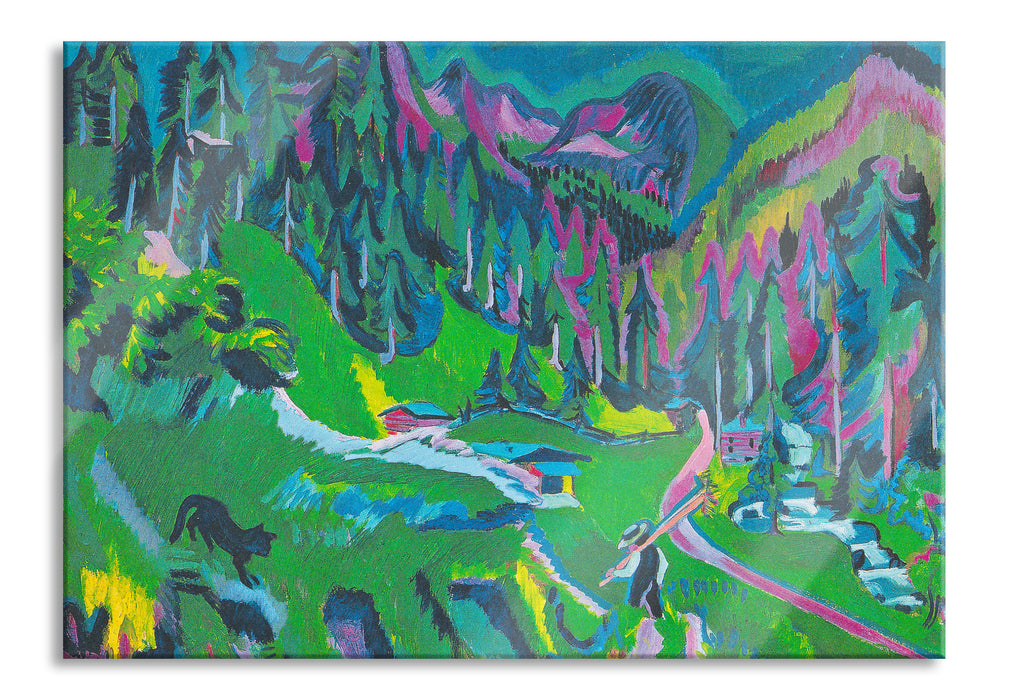 Pixxprint Ernst Ludwig Kirchner - Landschaft Sertigal, Glasbild