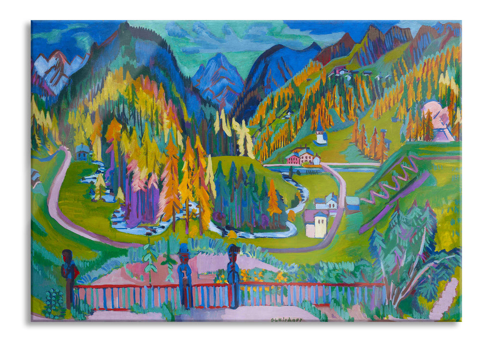 Pixxprint Ernst Ludwig Kirchner - Sertig-Tal im Herbst  , Glasbild