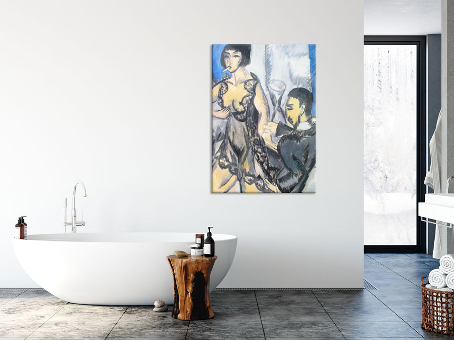 Ernst Ludwig Kirchner - Paar im Zimmer , Glasbild