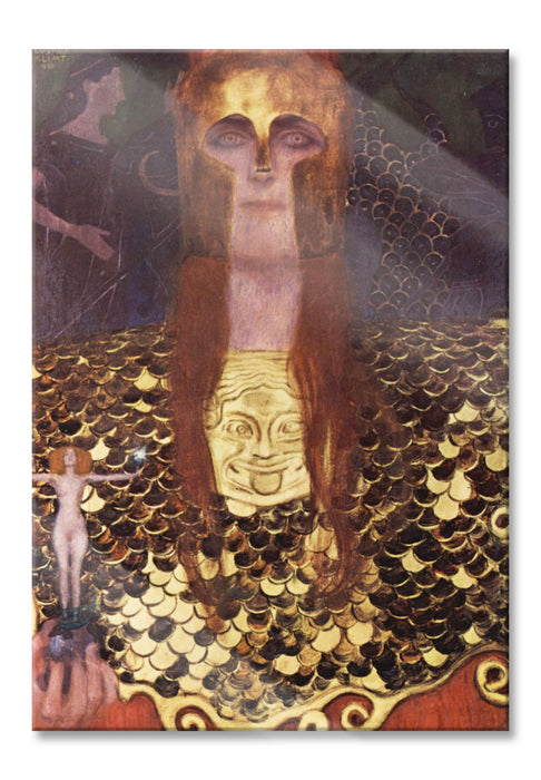 Pixxprint Gustav Klimt - Minerva oder Pallas Athena, Glasbild