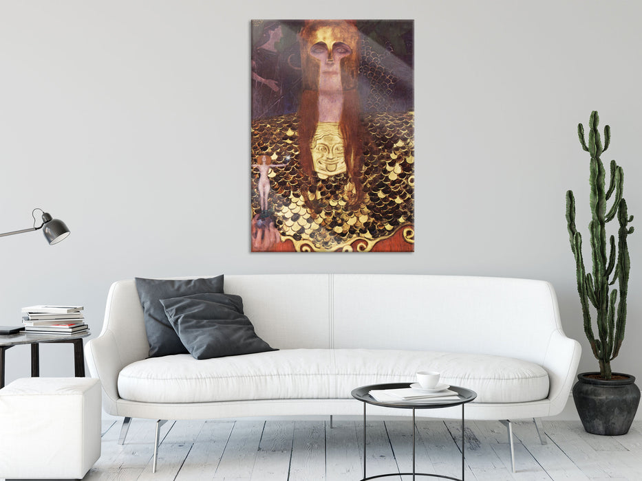Gustav Klimt - Minerva oder Pallas Athena, Glasbild