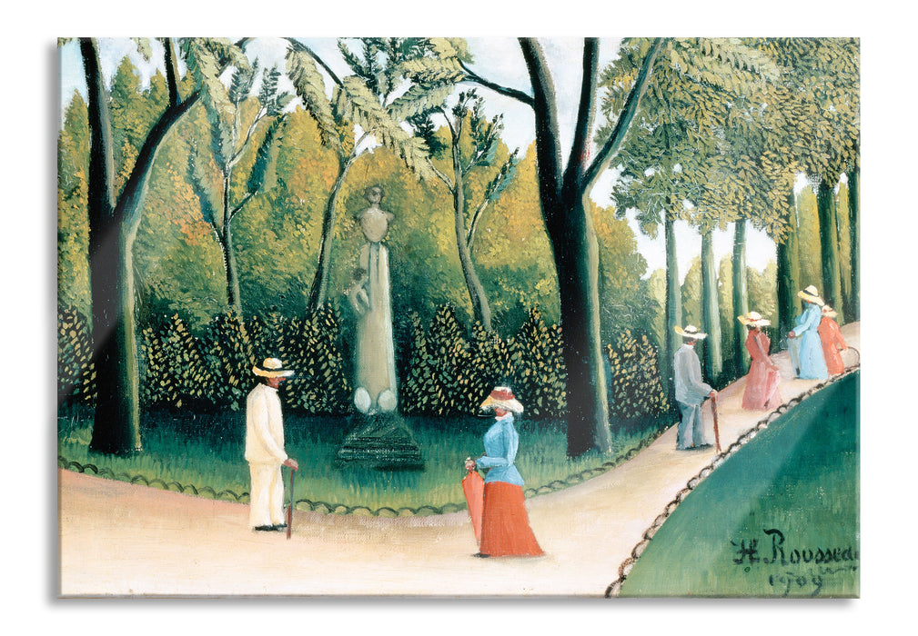 Pixxprint Henri Rousseau - Die Luxemburg Gärten - Shopin-Monument, Glasbild