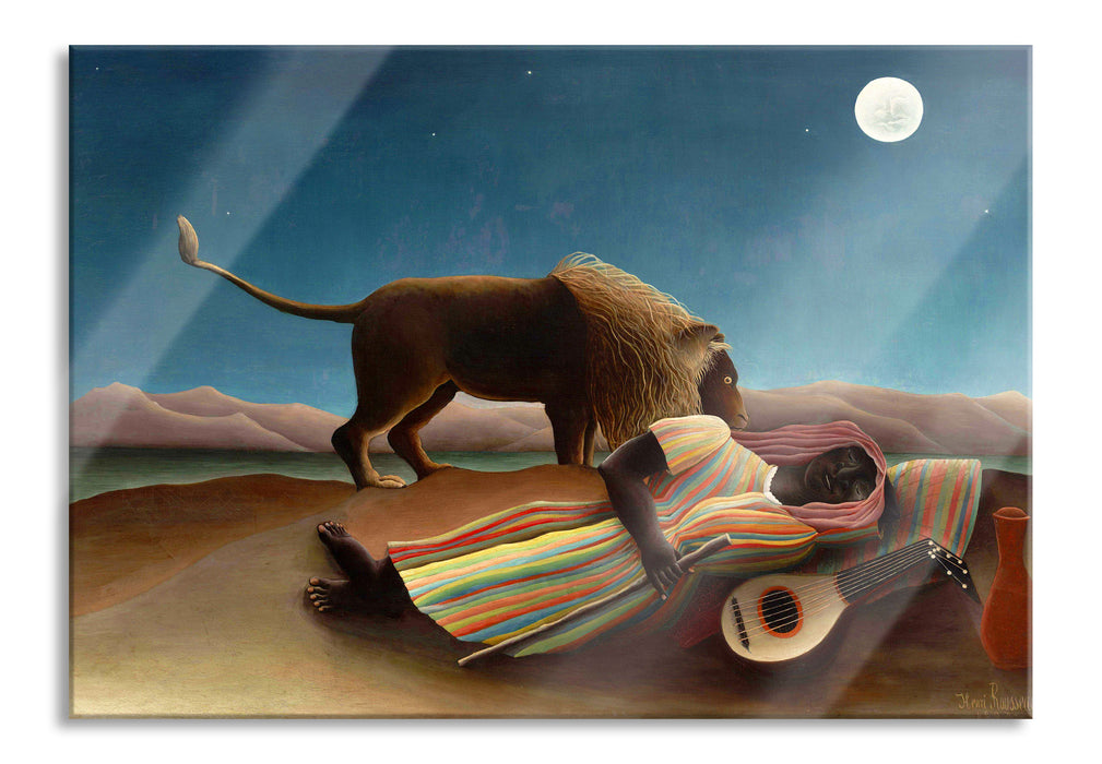 Pixxprint Henri Rousseau - Schlafende Zigeunerin , Glasbild