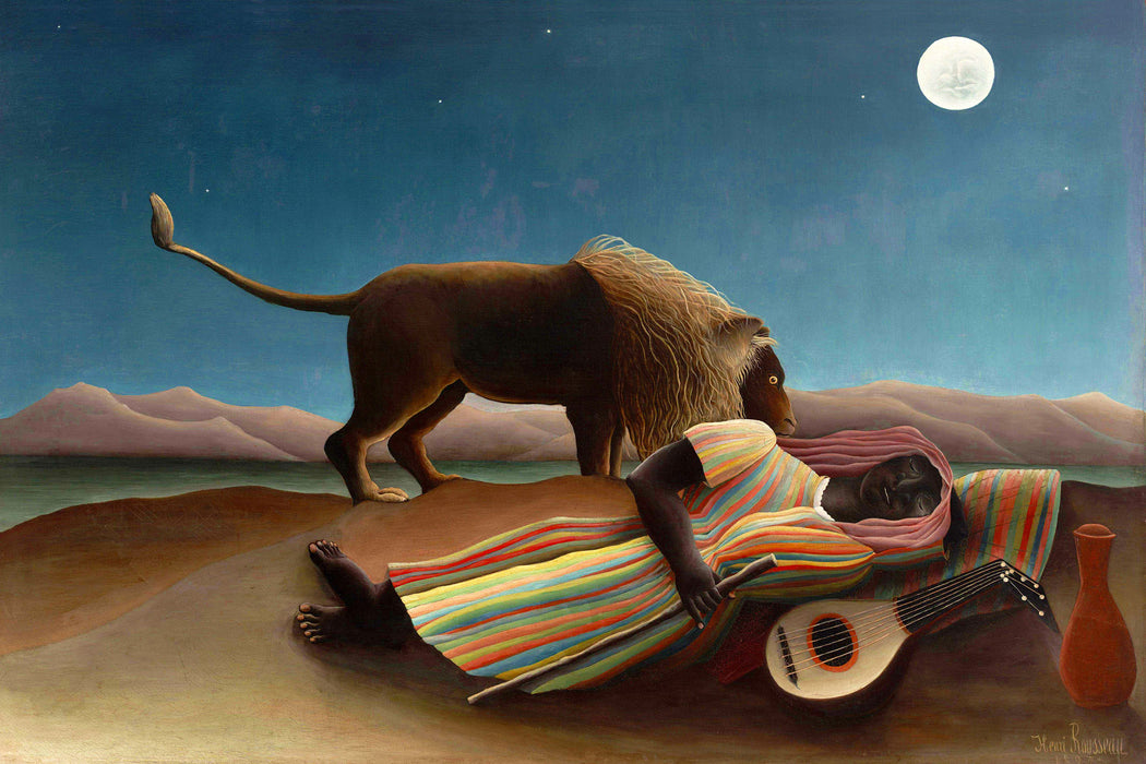 Henri Rousseau - Schlafende Zigeunerin , Glasbild