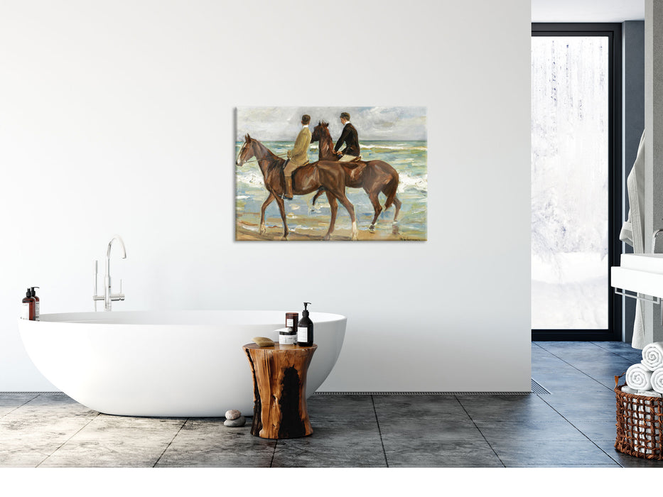 Max Liebermann - Zwei Reiter am Strand , Glasbild