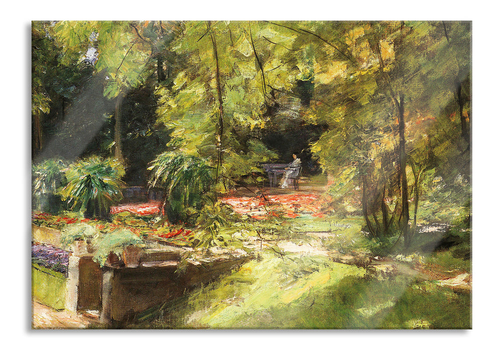 Pixxprint Max Liebermann - Die Blumenterassen im Wannseegarten na, Glasbild