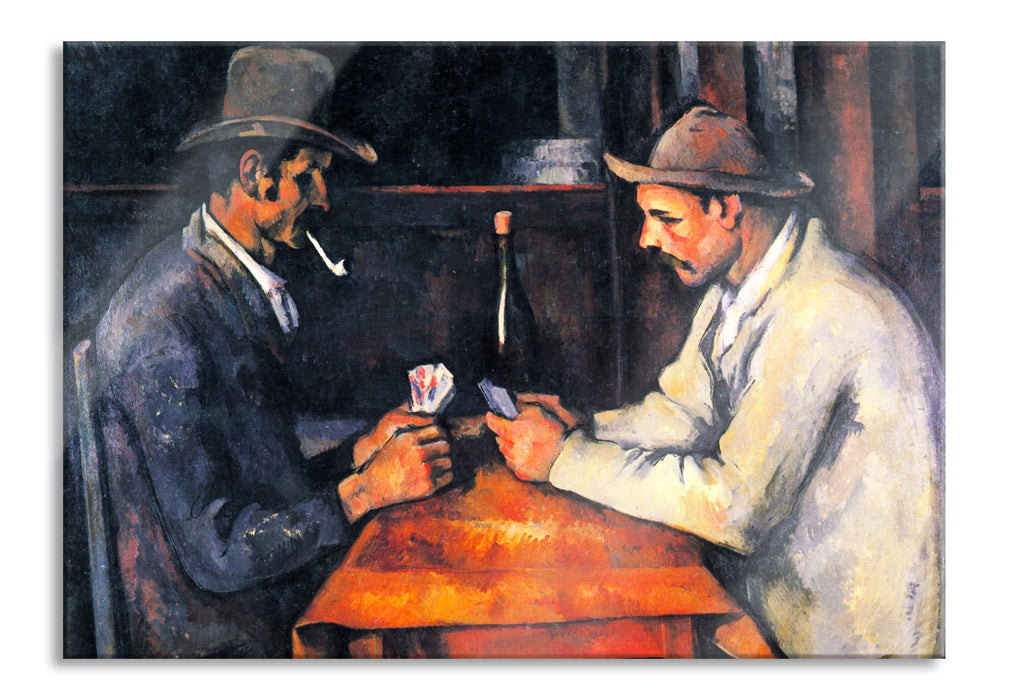 Paul Cézanne - Die Kartenspieler , Glasbild