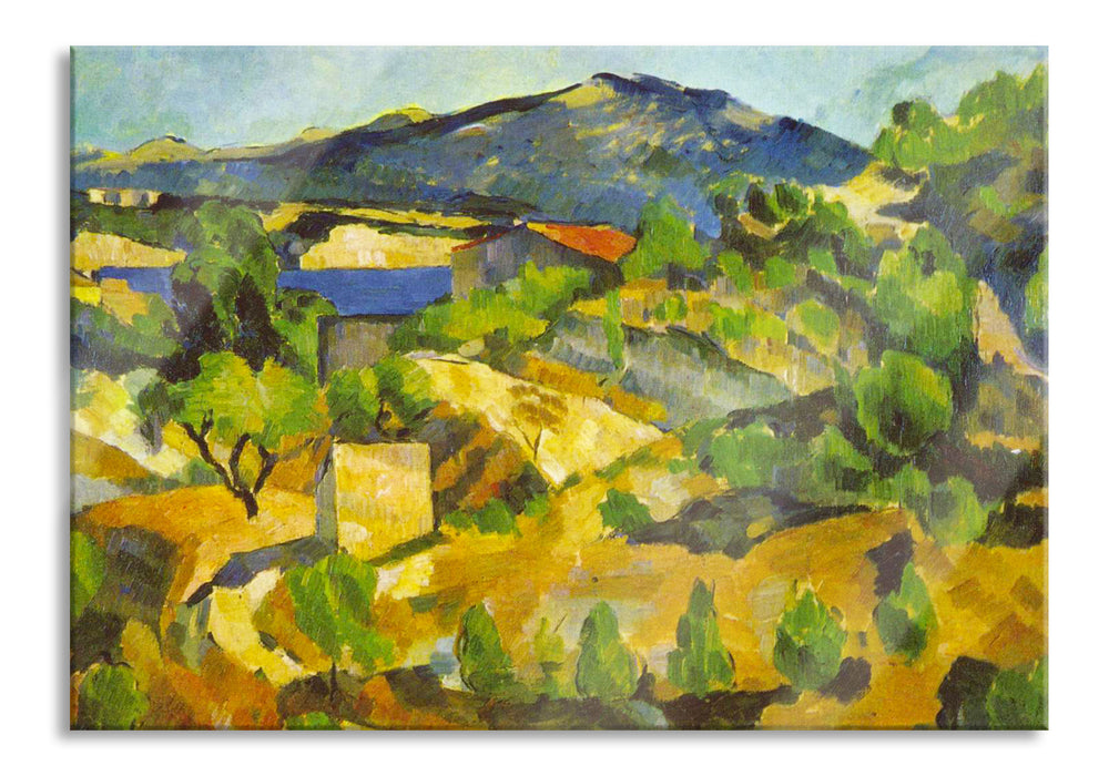 Pixxprint Paul Cézanne - Berge in der Provence, Glasbild