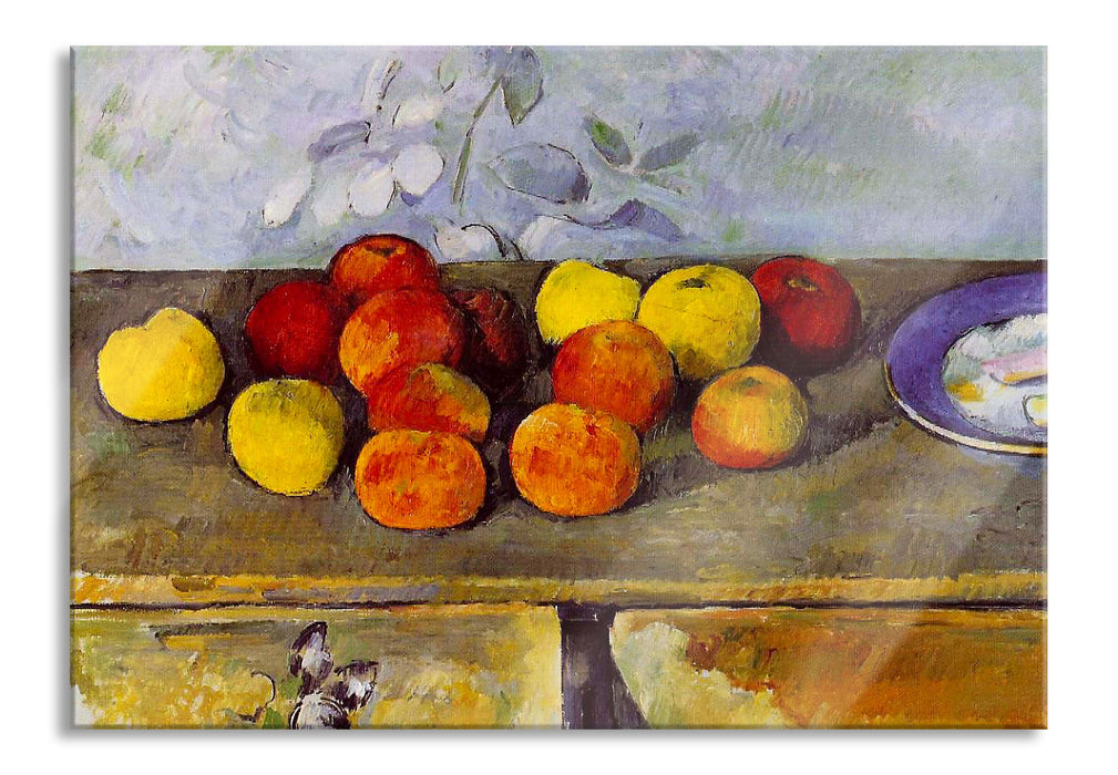 Pixxprint Paul Cézanne - Stillleben mit Äpfeln und Gebäck, Glasbild