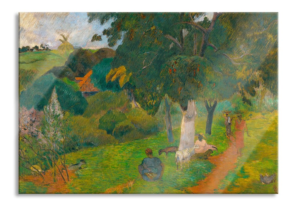 Pixxprint Paul Gauguin - Kommen und GehenMartinique, Glasbild