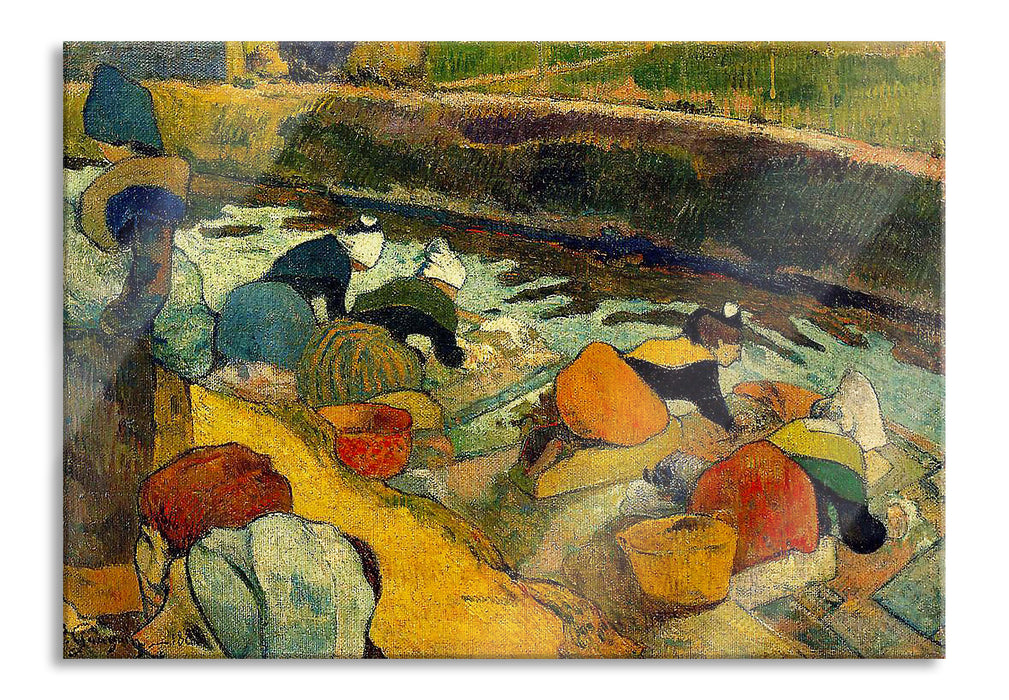 Pixxprint Paul Gauguin - Waschfrauen in Arles , Glasbild