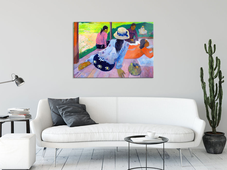 Paul Gauguin - Die Siesta , Glasbild