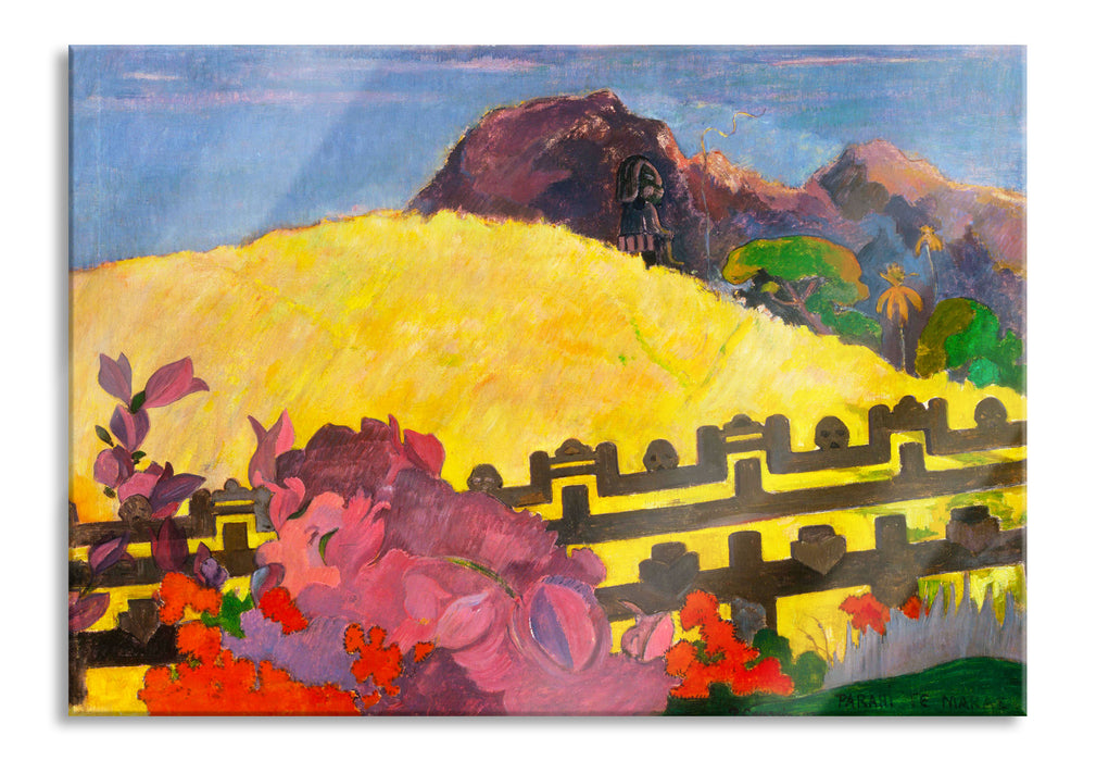 Paul Gauguin - Der heilige BergPARAHI TE MARAE, Glasbild