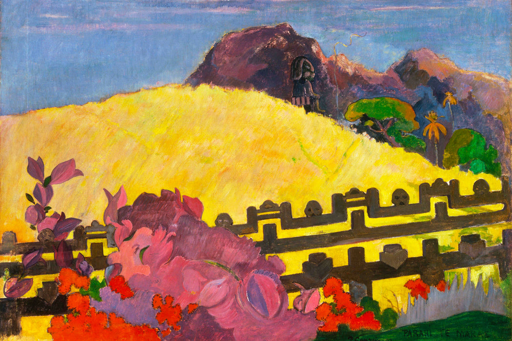 Paul Gauguin - Der heilige BergPARAHI TE MARAE, Glasbild