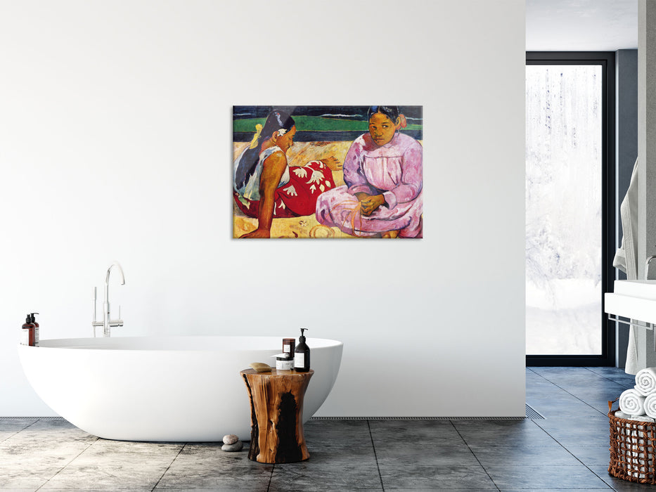 Paul Gauguin - Tahitische Frauenoder Frauen von Tahit, Glasbild