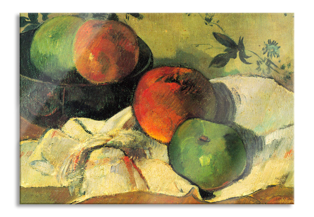 Paul Gauguin - Stillleben Äpfel und Schale , Glasbild