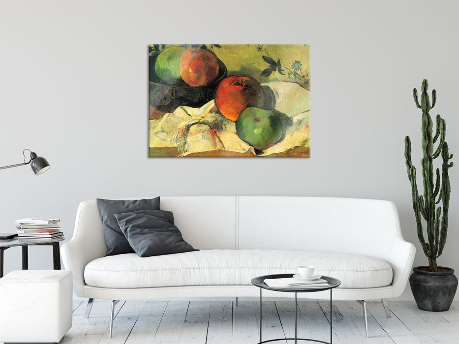 Paul Gauguin - Stillleben Äpfel und Schale , Glasbild