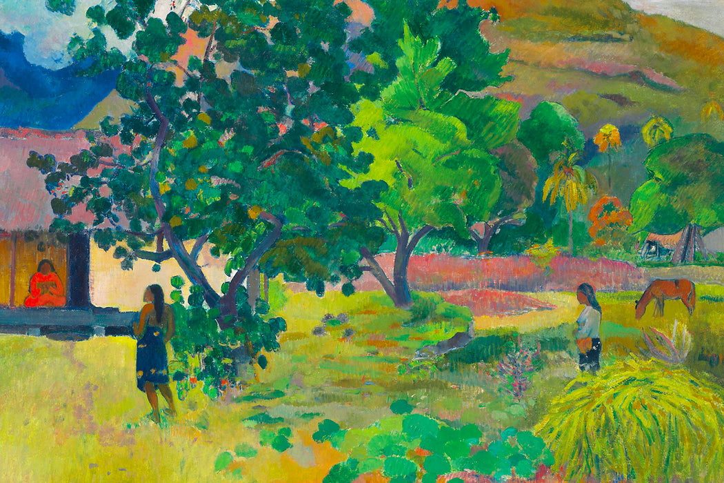 Paul Gauguin - Das hausTe Fare, Glasbild