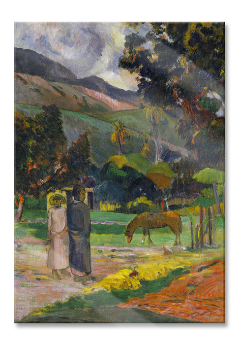 Pixxprint Paul Gauguin - Tahitische Landschaft , Glasbild