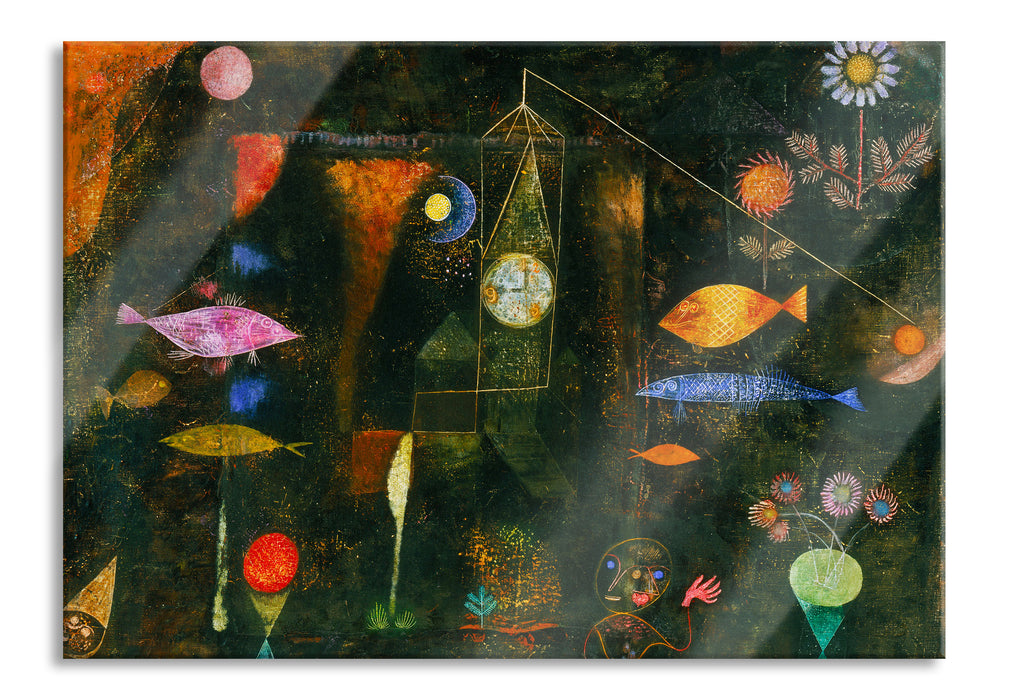 Paul Klee - Fischzauber, Glasbild