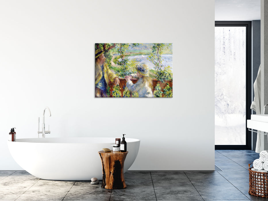 Pierre-Auguste Renoir - Am Wassernahe des Sees, Glasbild
