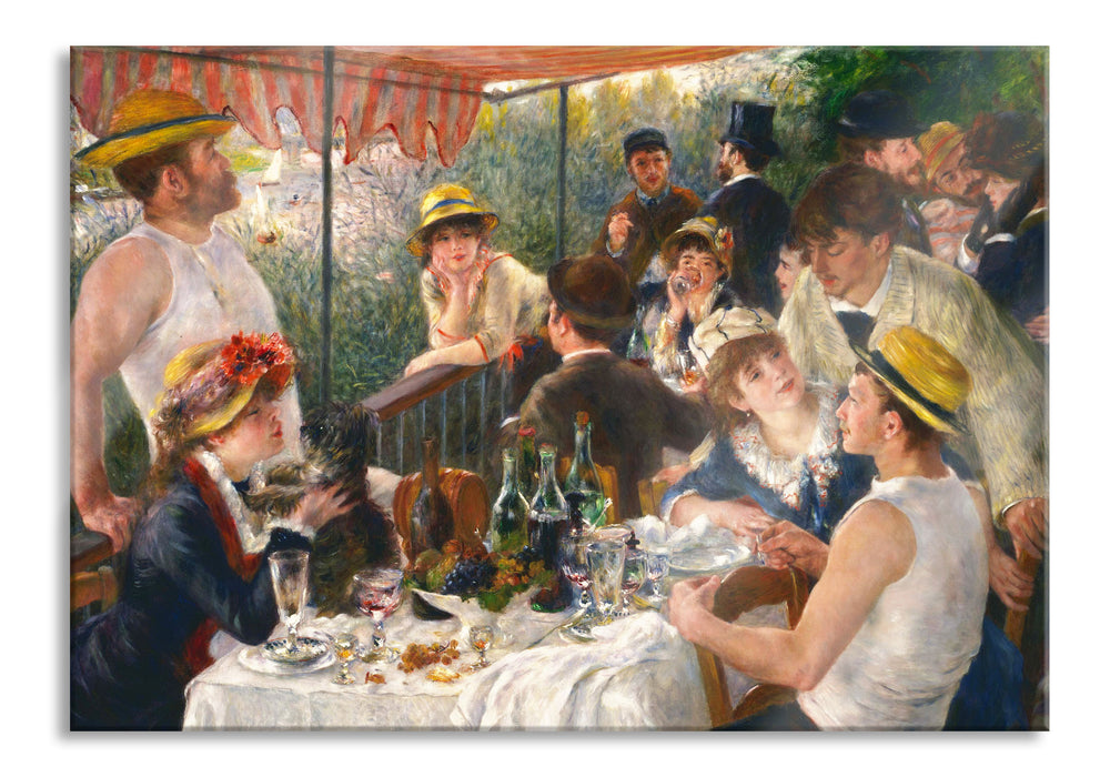 Pierre-Auguste Renoir - Die Mahlzeit der Ruderer, Glasbild