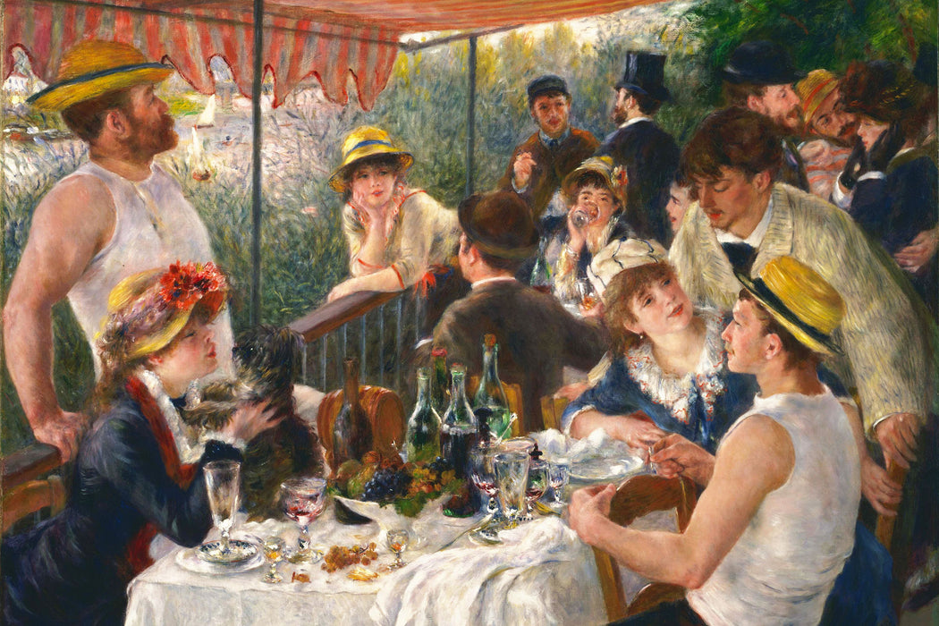 Pierre-Auguste Renoir - Die Mahlzeit der Ruderer, Glasbild