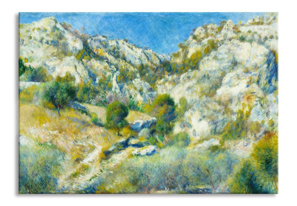 Pierre-Auguste Renoir - Felsige Klippen bei Estaque , Glasbild