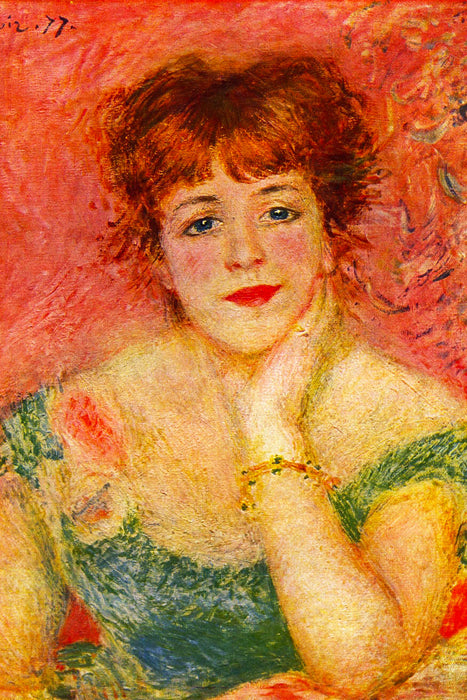 Pierre-Auguste Renoir - Portrait der Schauspielerin Jea, Glasbild