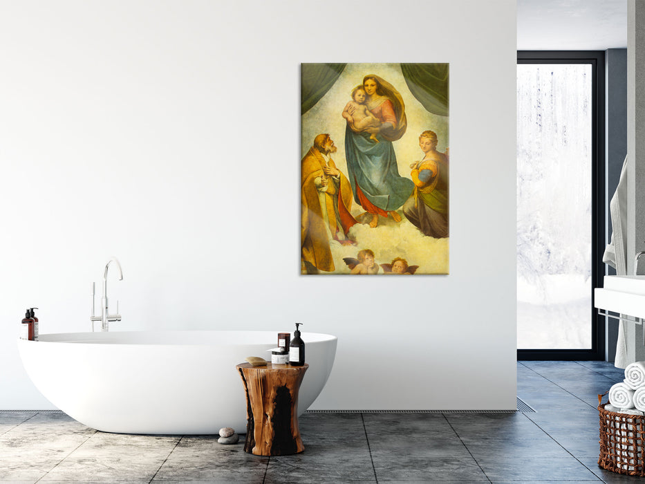 Raffael - Sixtinische Madonna , Glasbild