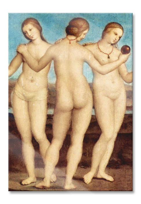 Pixxprint Raffael - Die drei Grazien , Glasbild
