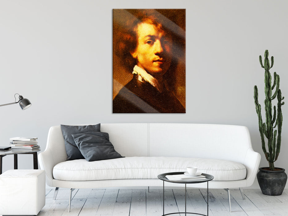 Rembrandt van Rijn - Selbstportrait I, Glasbild