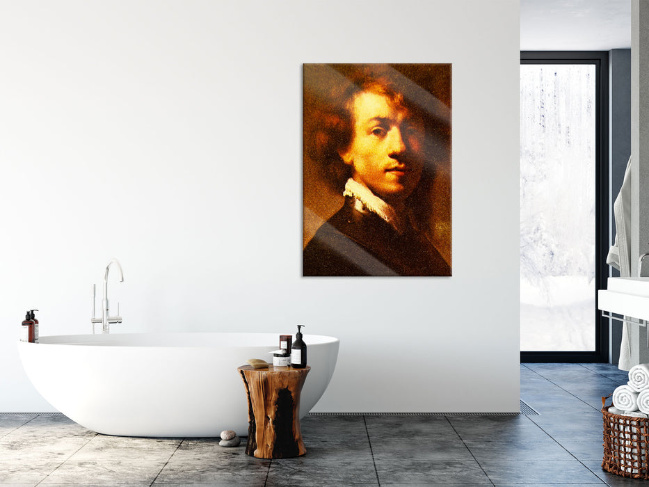 Rembrandt van Rijn - Selbstportrait I, Glasbild