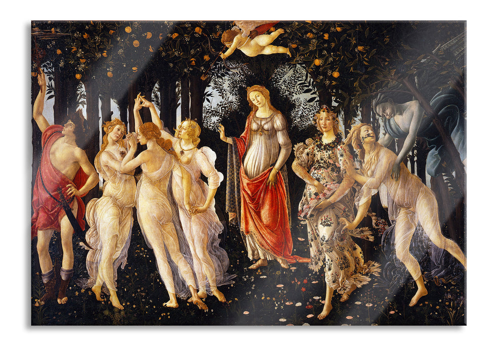 Sandro Botticelli - Frühling Primavera, Glasbild
