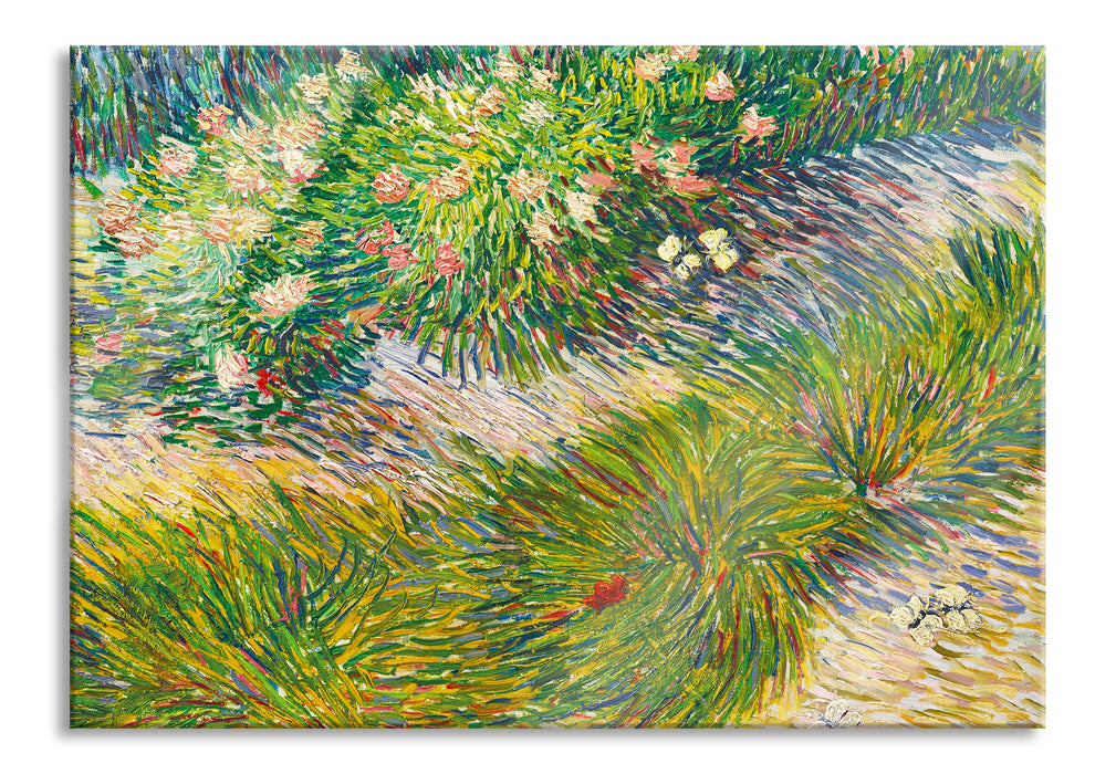 Pixxprint Vincent Van Gogh - Gras und Schmetterlinge , Glasbild