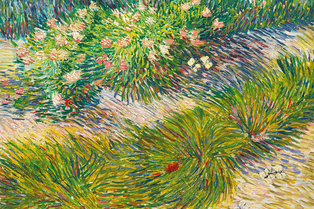 Vincent Van Gogh - Gras und Schmetterlinge , Glasbild