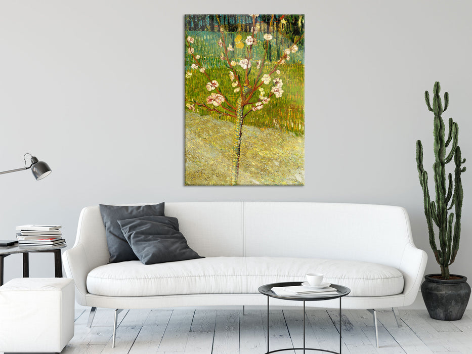 Vincent Van Gogh - Blühender Mandelbaum , Glasbild